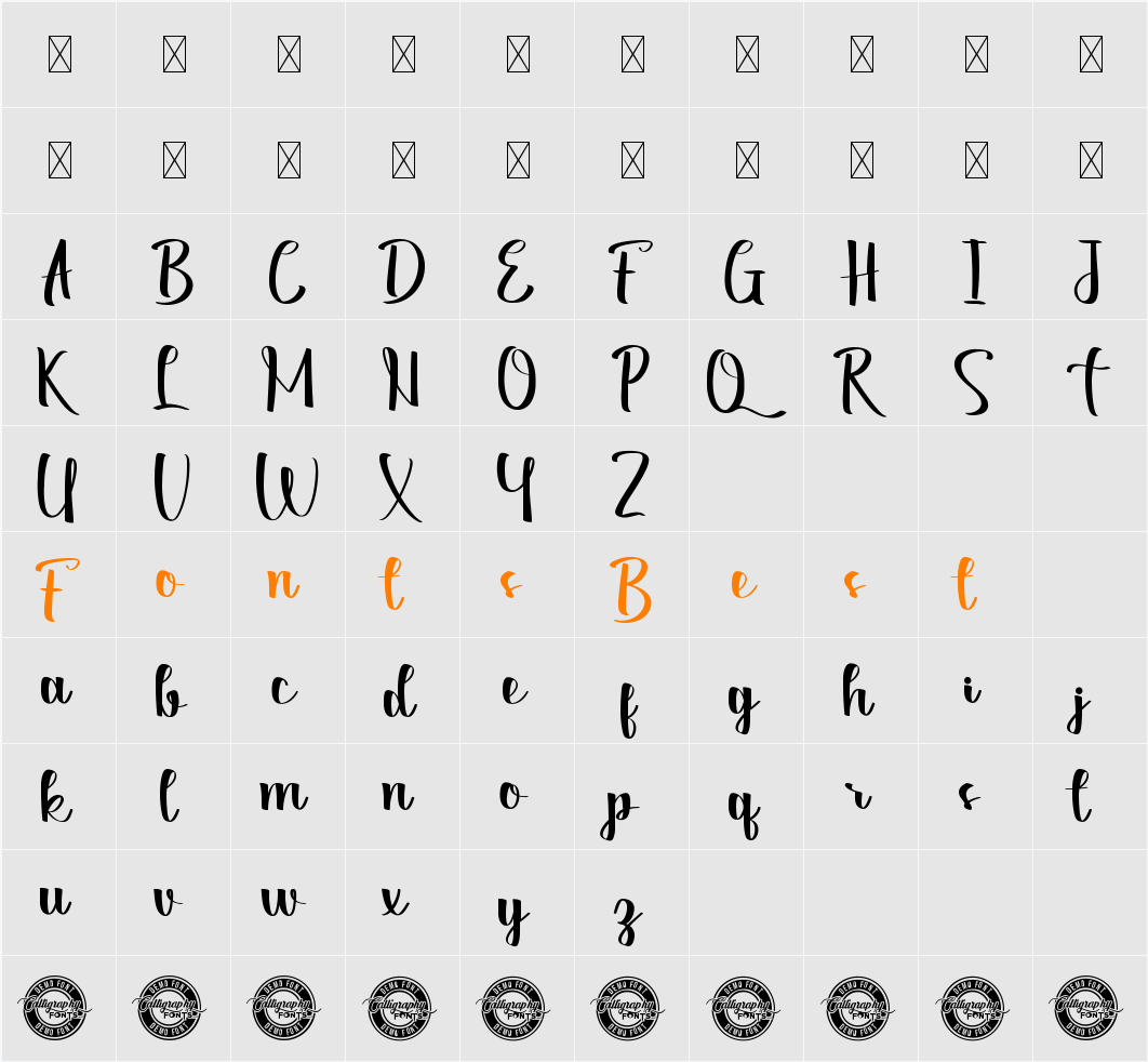 Anthonyela Demo Character Map