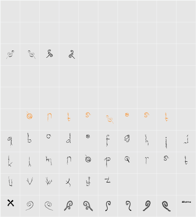 Morphina Character Map