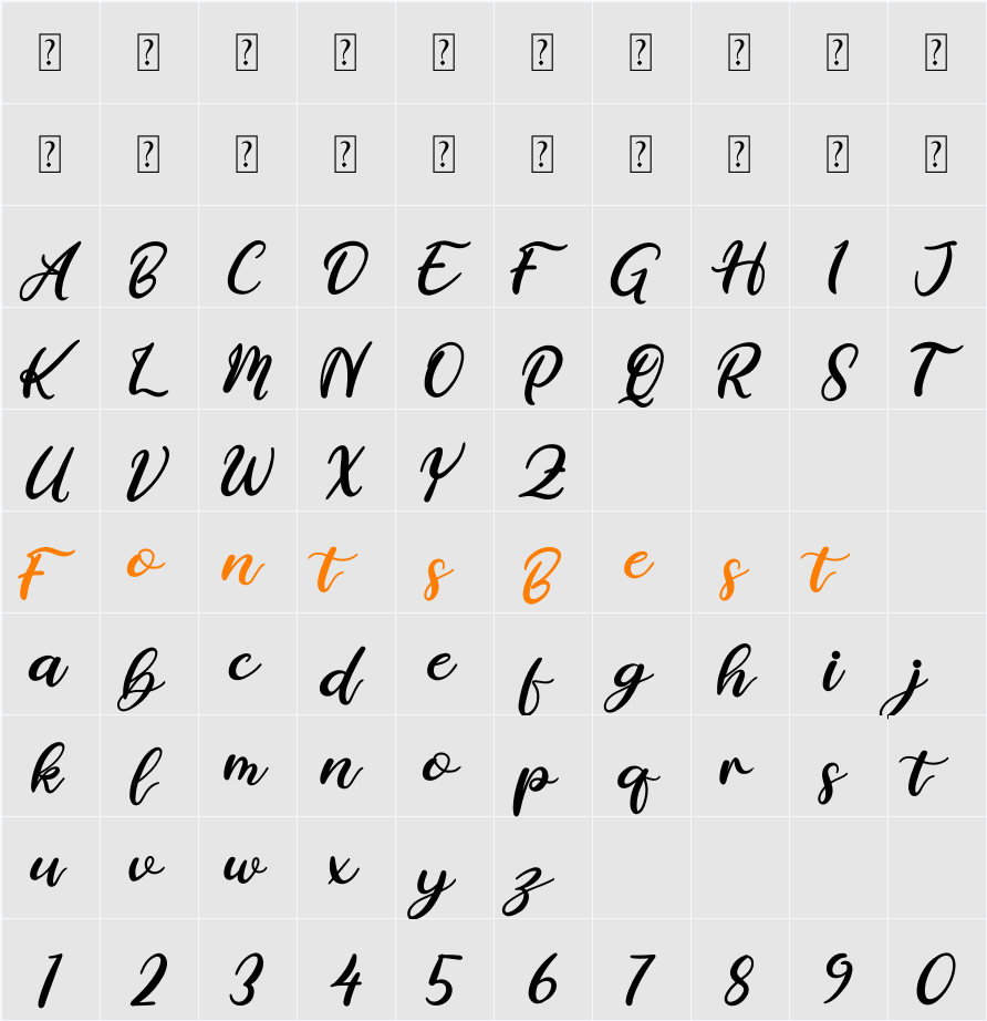 Aprilisa Character Map