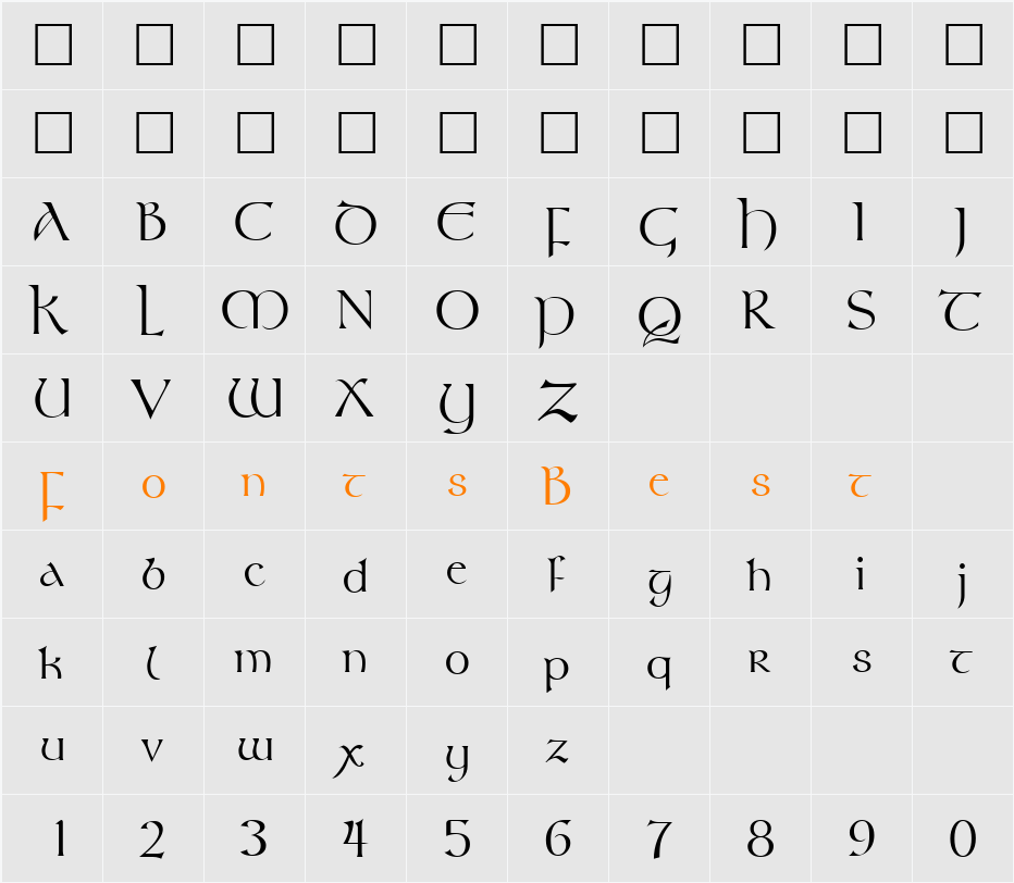 NK124 Character Map