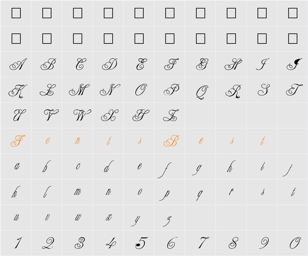 COLLAR Character Map