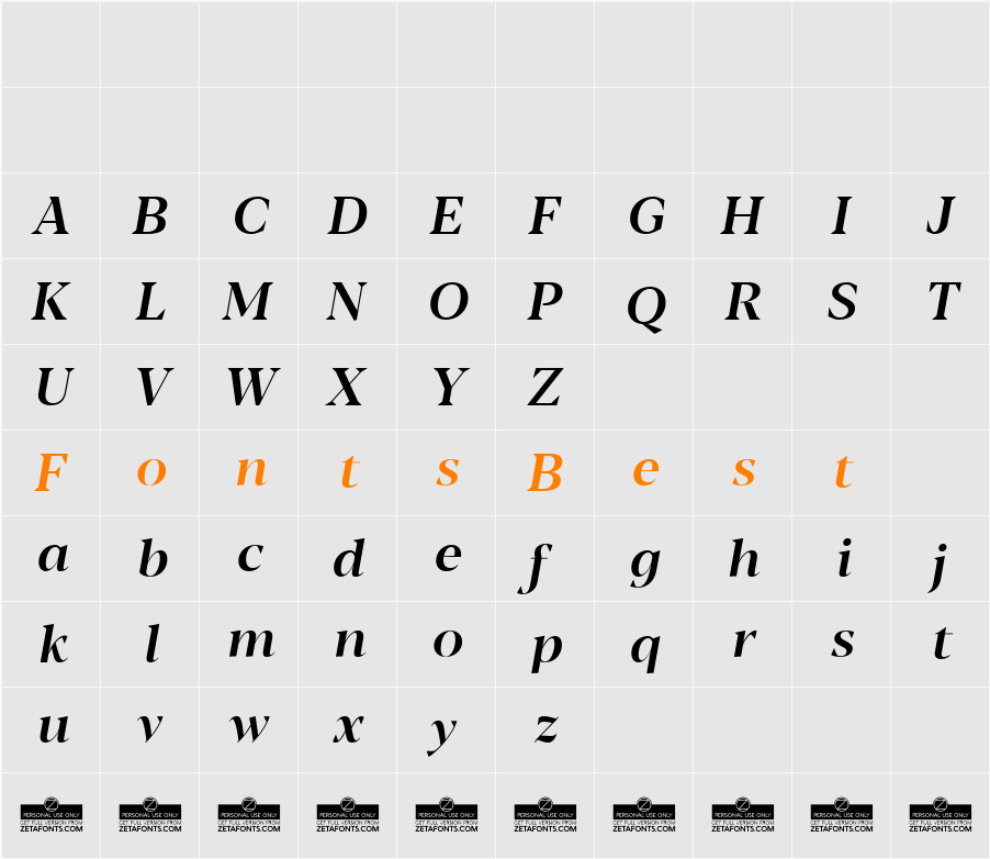 Blacker Display Character Map