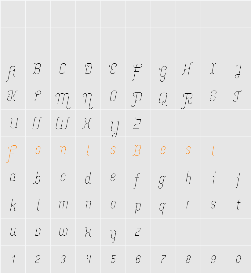 Merijntje Light Character Map