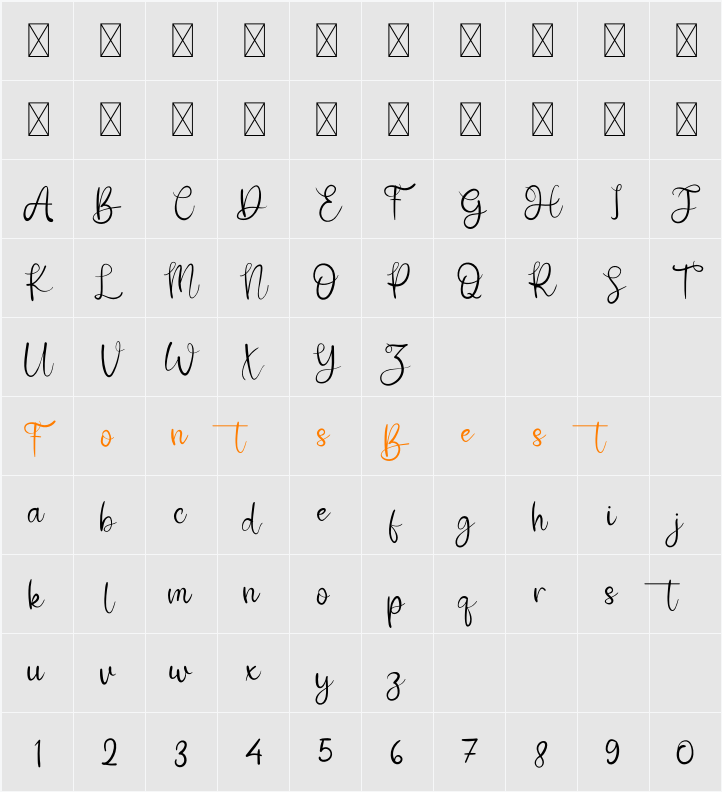 Better Day Character Map