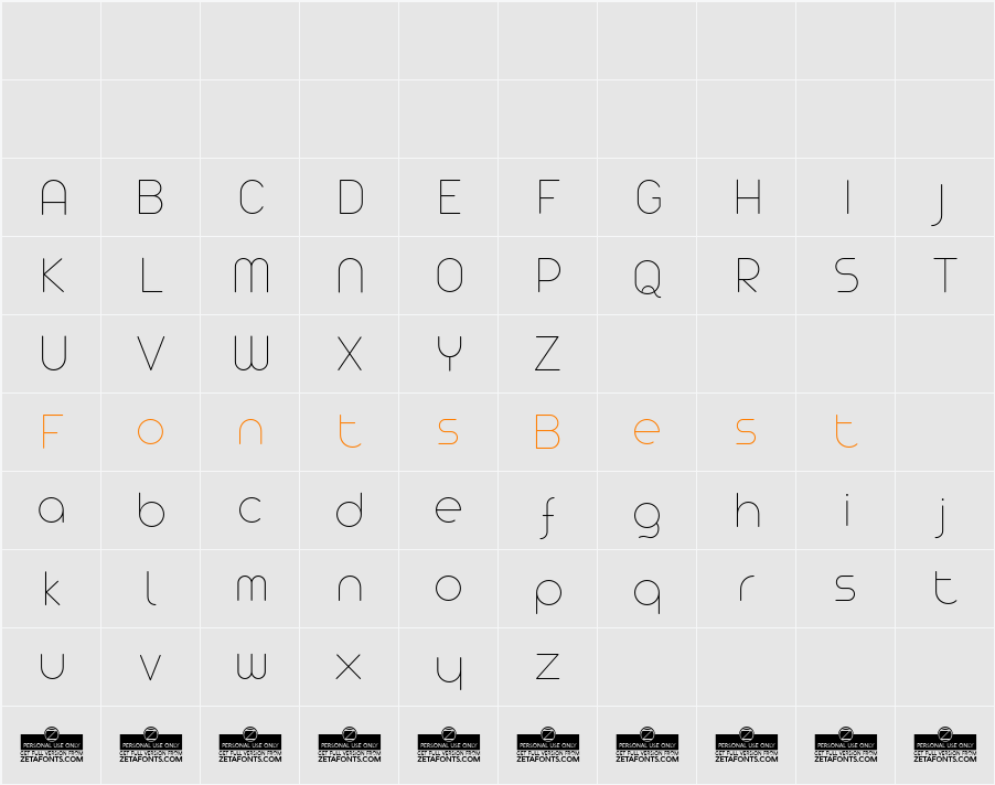 Arista Pro Thin Character Map