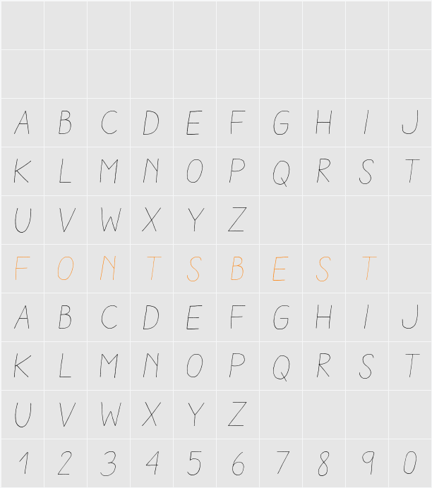 Aracne Light Italic Character Map