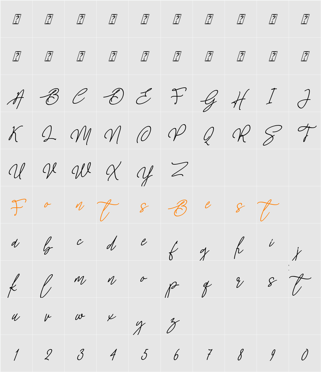 break walkout Character Map