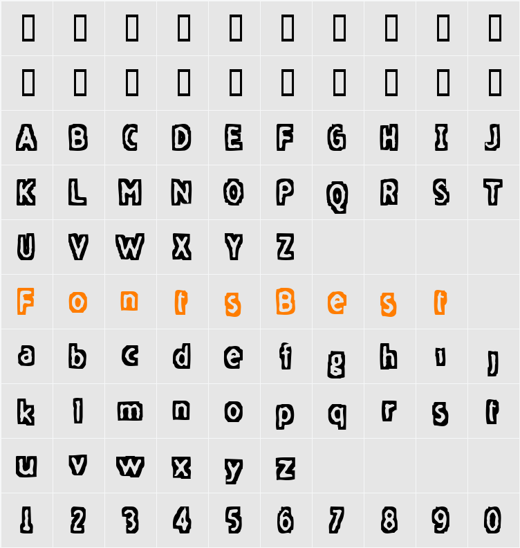 FiveFingerDiscount Character Map