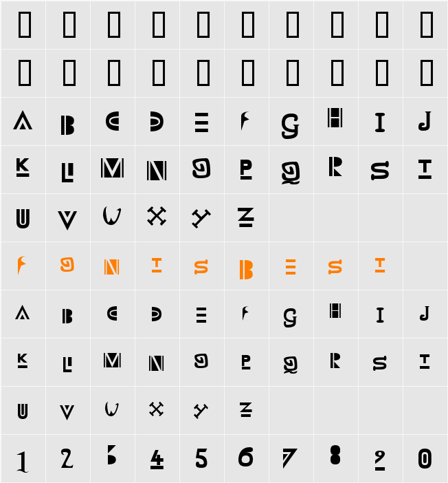 JI-Messan Character Map