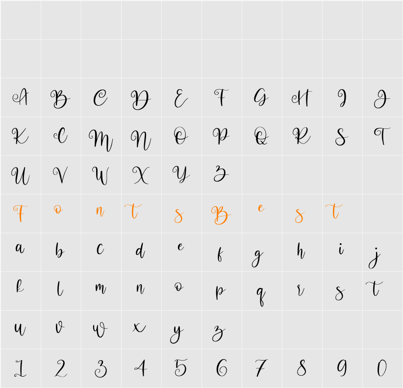Betthofen Character Map