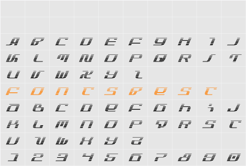 Infinity Formula Gradient Ital Character Map