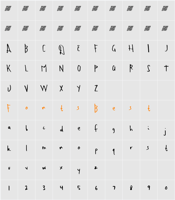 EasyDoughDT Character Map