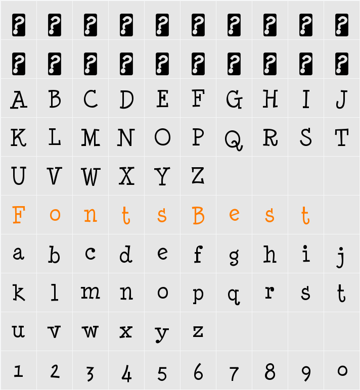 Minya Nouvelle Character Map