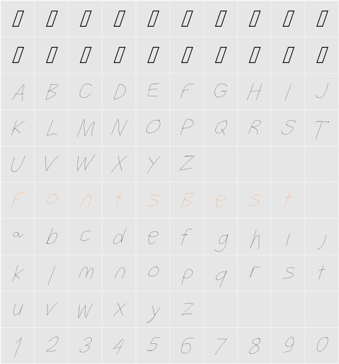 Filament Serie Character Map