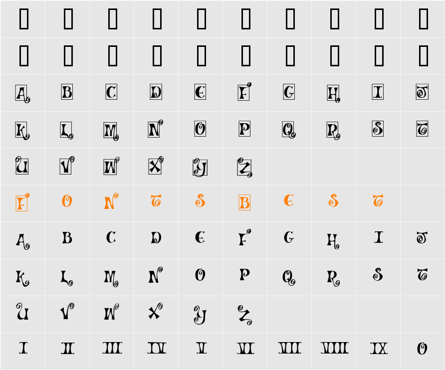 CK Monogram Character Map