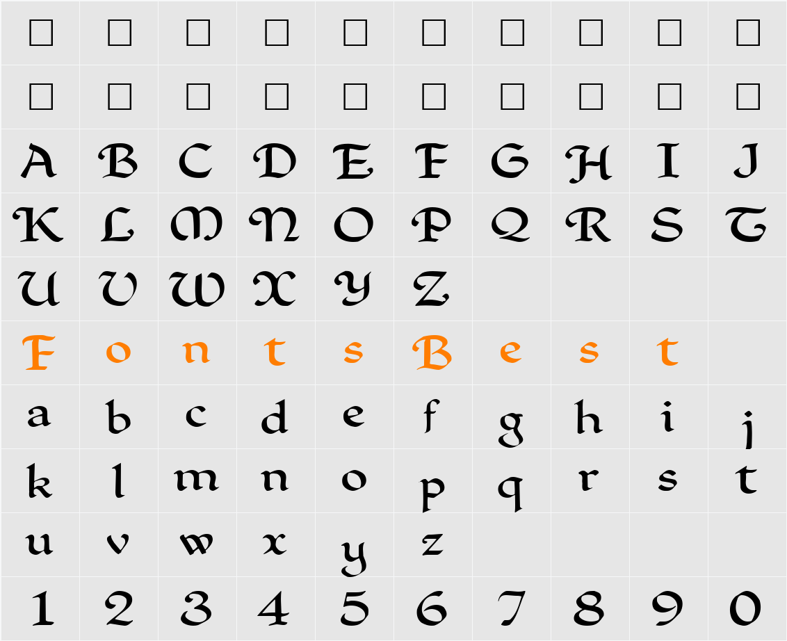 Clark  ttstd Character Map