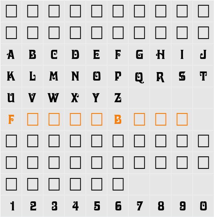 Davida DB Character Map