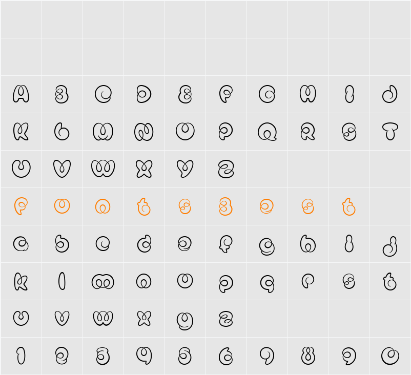 Mister Loopy Regular Character Map