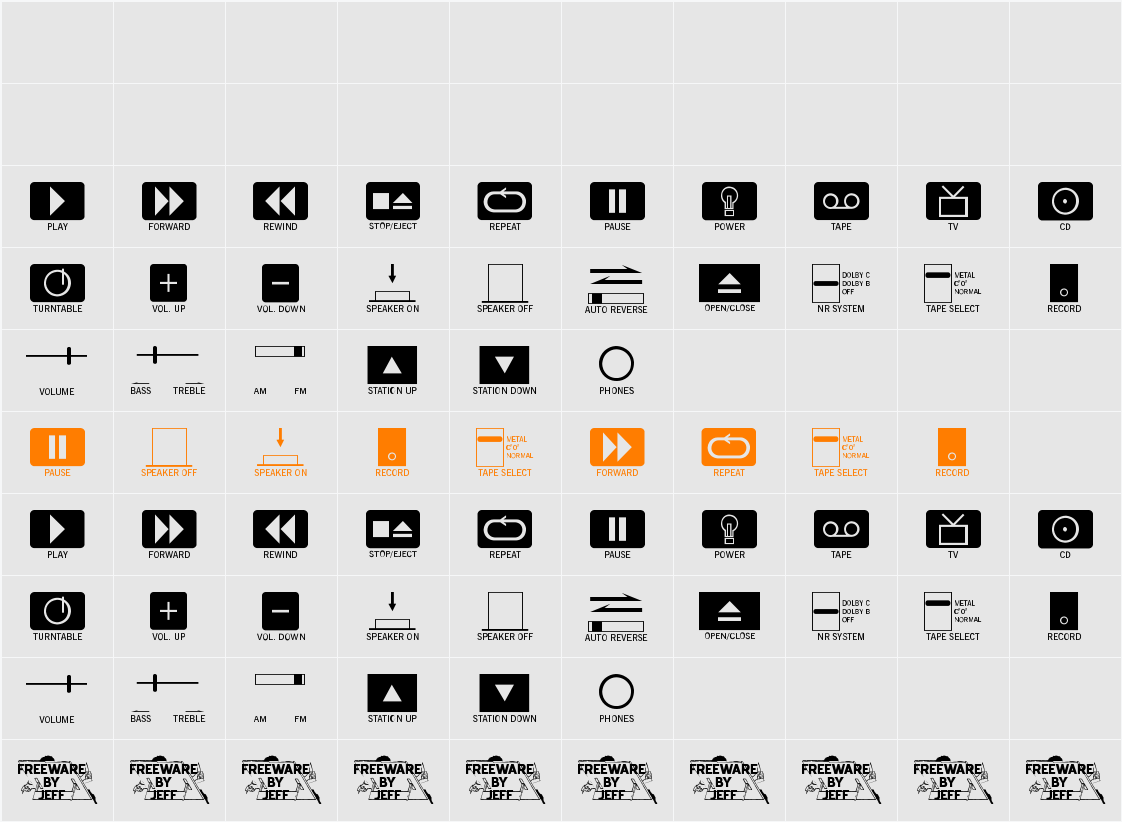 Buttons and Switches JL Character Map