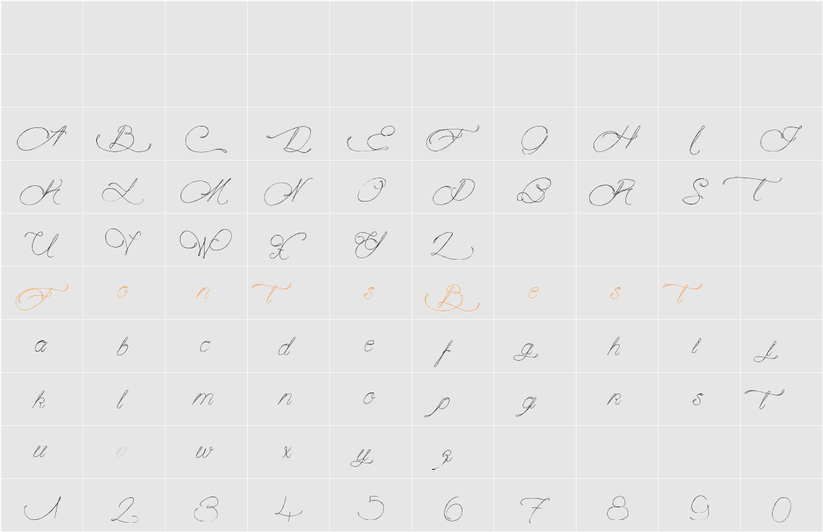 Mougatine Character Map