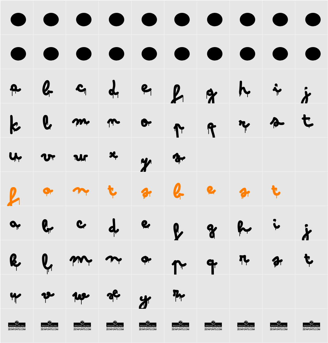 Bimbo Character Map