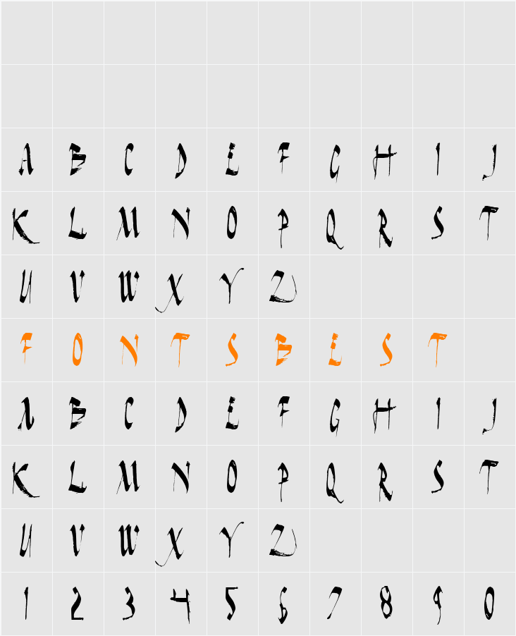 Dark Horse Condensed Character Map