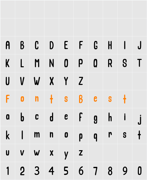 Bagally Character Map