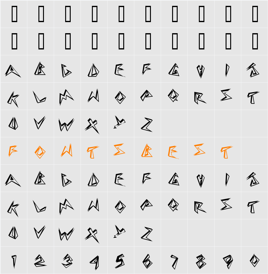 Beeswax Character Map
