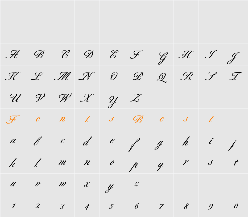 Berthold Script BQ Character Map