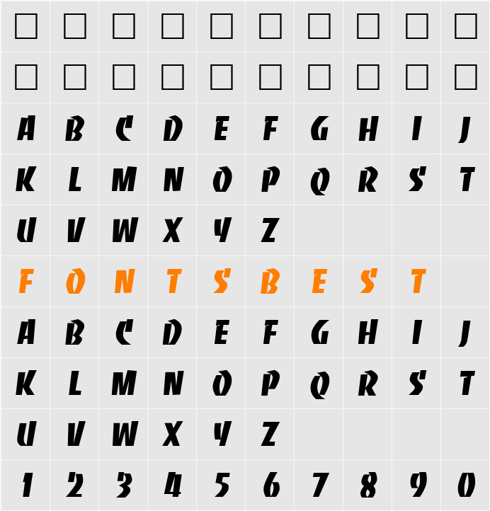 Banco Character Map