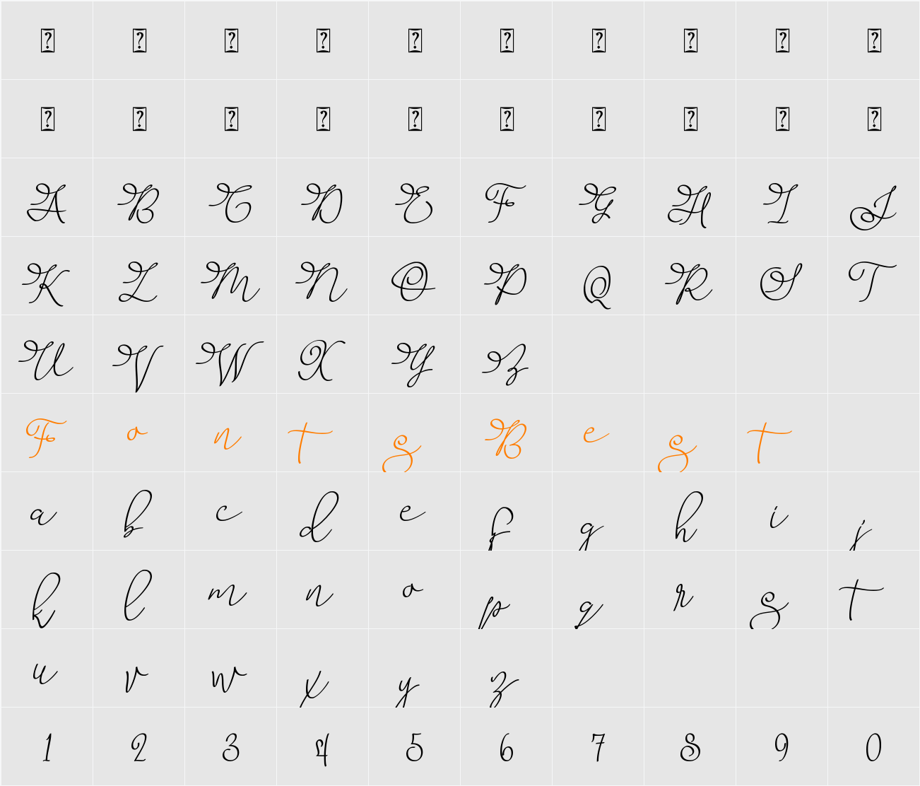 Barista Script Character Map