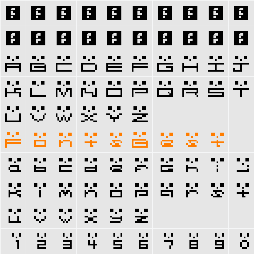Mr. Font Character Map