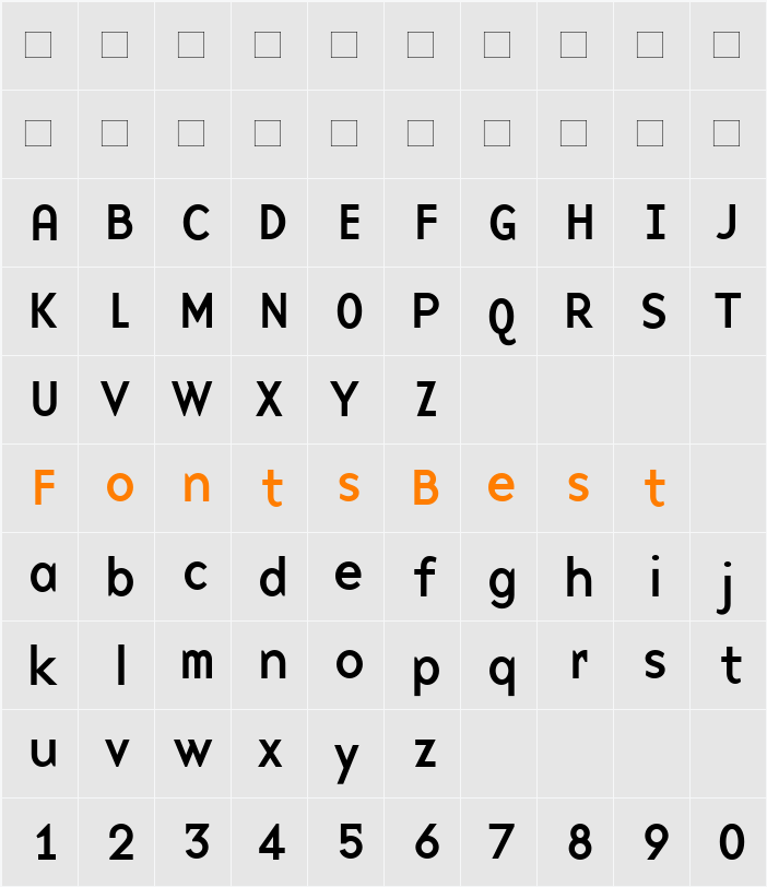 BaseNine Character Map