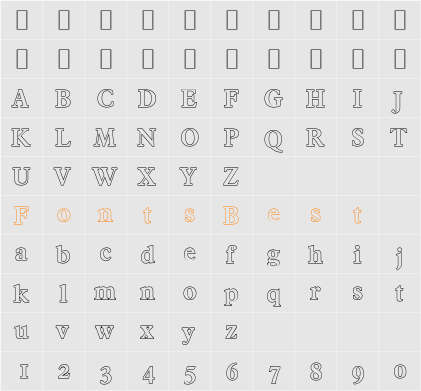 CharlesBeckerOutline Character Map