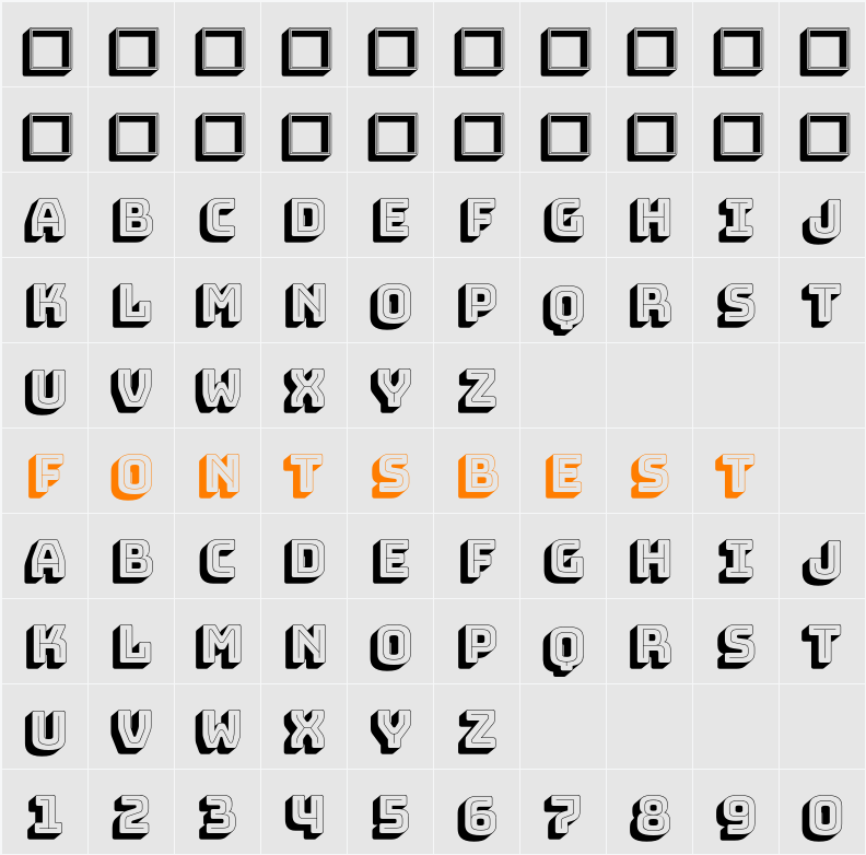 Bungee Shade Character Map