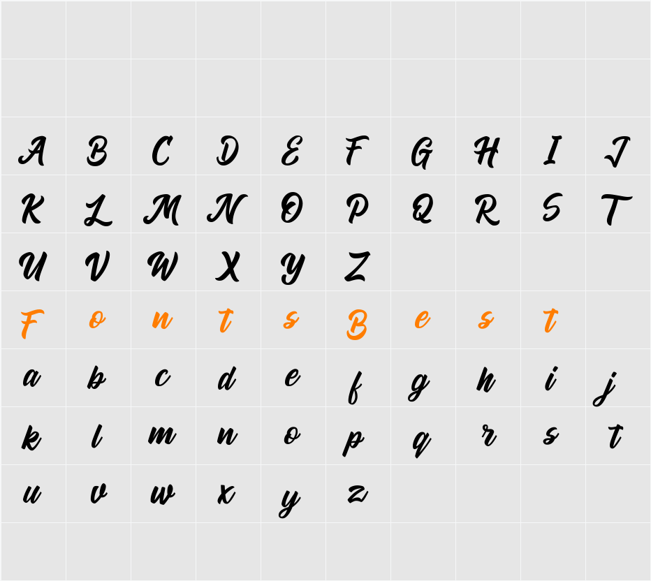 Andora Demo Character Map