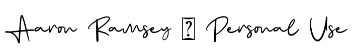 Aaron Ramsey - Personal Use Font Image