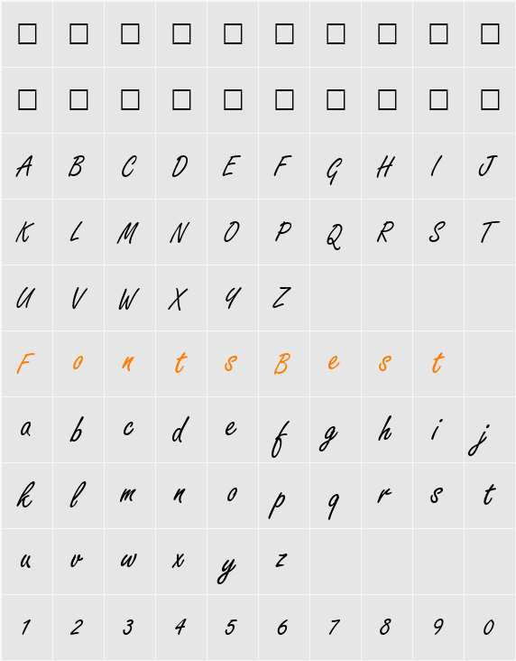 DS-FreeJack Character Map