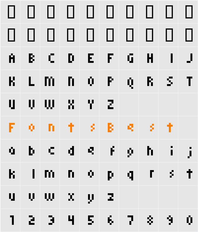monoeger 05_55 Character Map