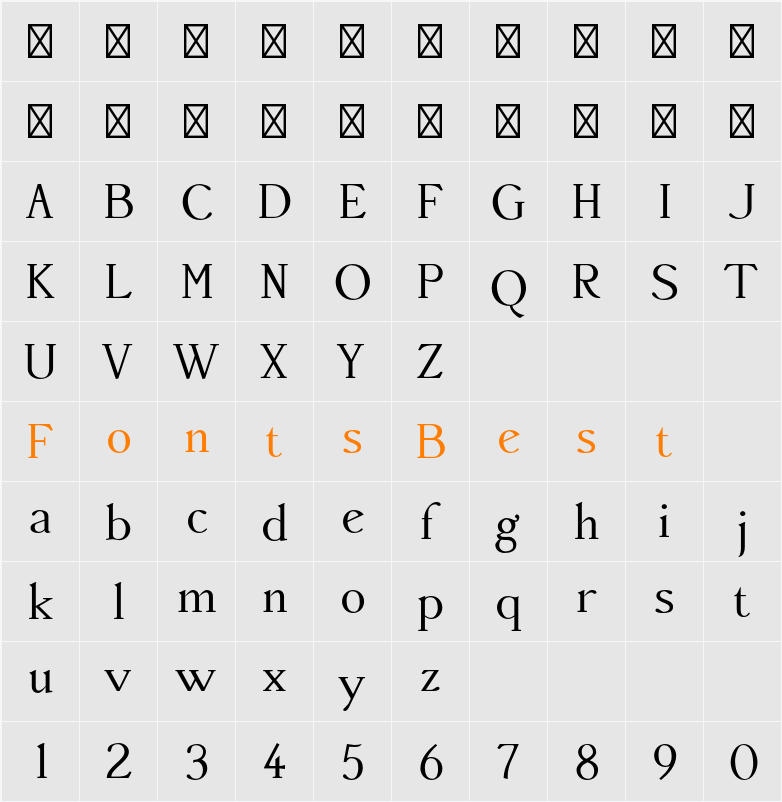 Accanthis ADF Std No3 Character Map