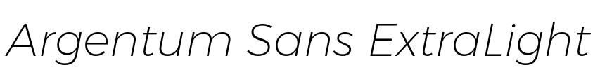 Argentum Sans ExtraLight