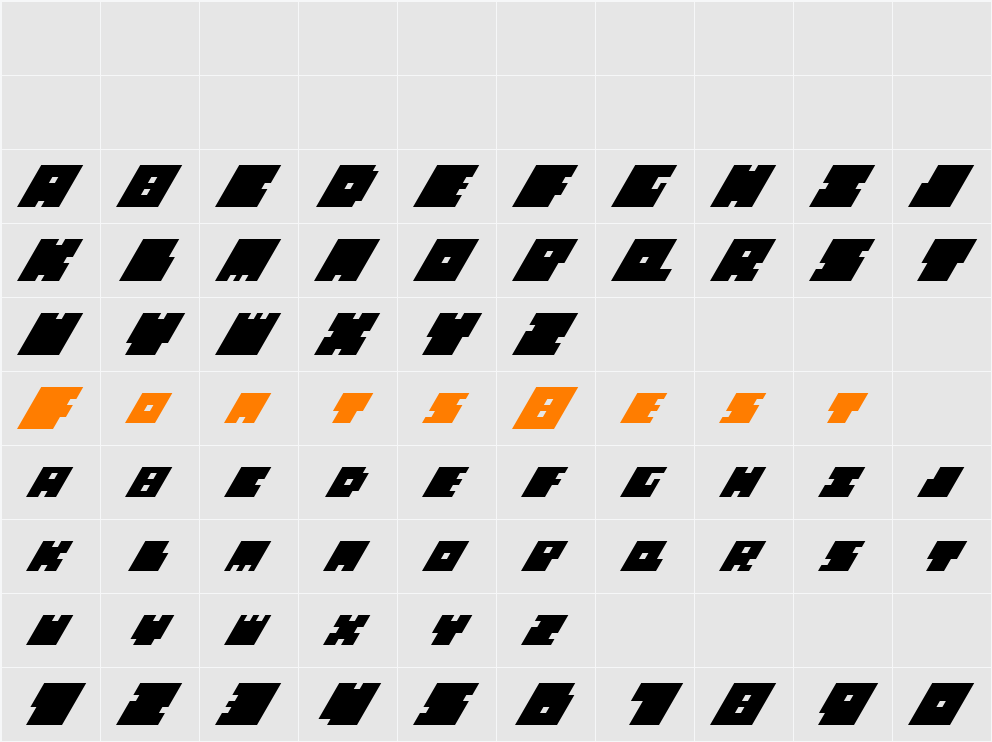 Big Bad Blocks Character Map