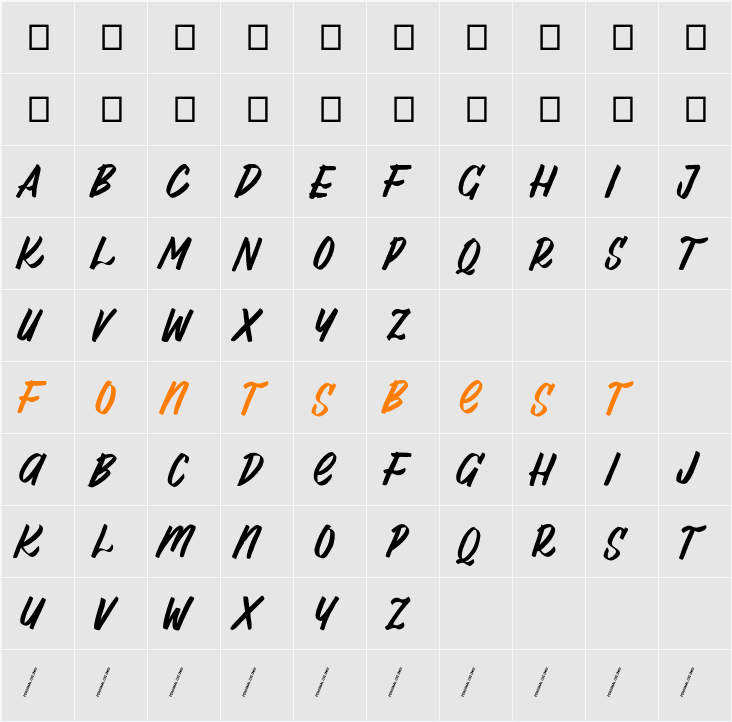 Al_LeBaker_PersonalUseOnly Character Map