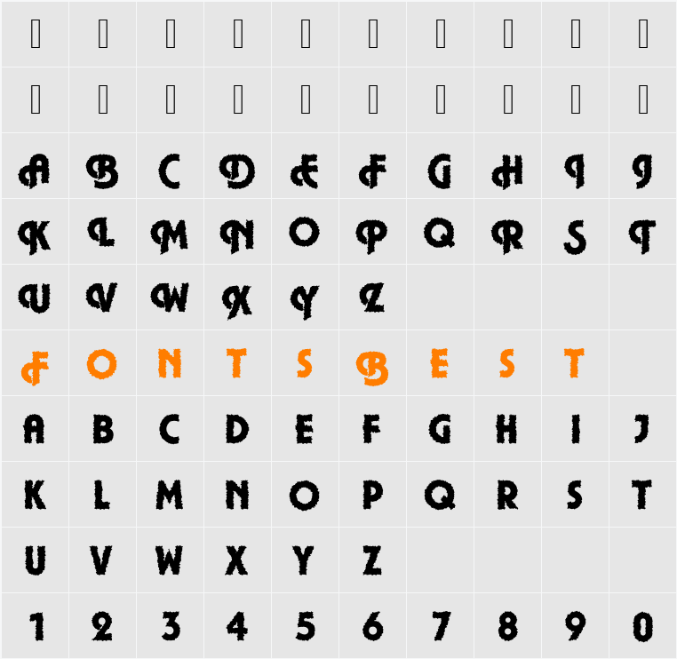 DTCPlazaM42 Character Map
