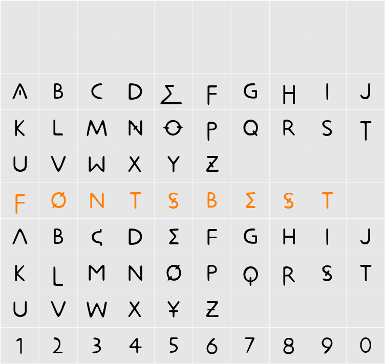 Metrolox Character Map