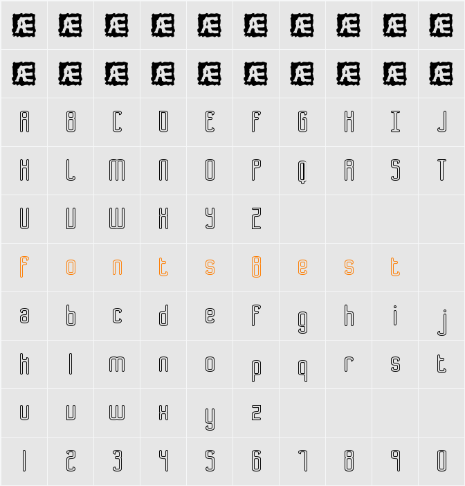 Bend 2 Squares OL1 BRK Character Map