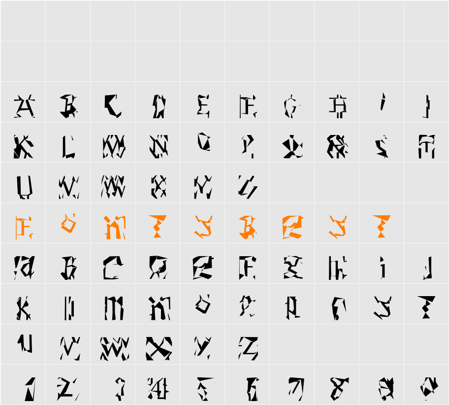 ModernRunes Character Map