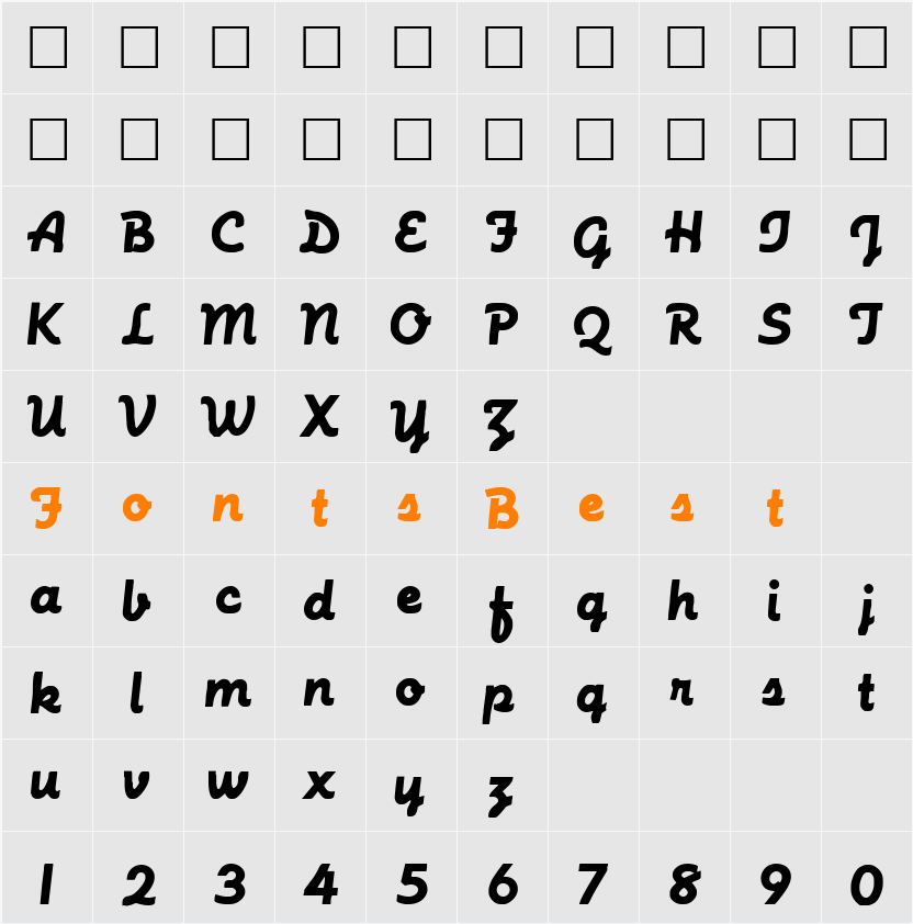 FZ SCRIPT 23 Character Map