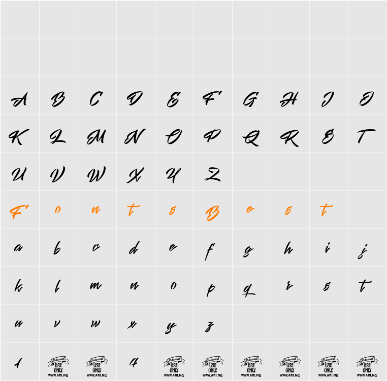 Mistuki 4 PERSONAL USE Character Map