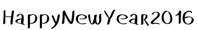 HappyNewYear2016 Font Image